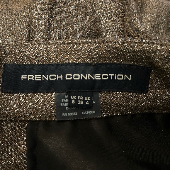 French Connection bronze shorts, size 4 (waist 28in). Zips closed at the back. - Picture 3 of 4
